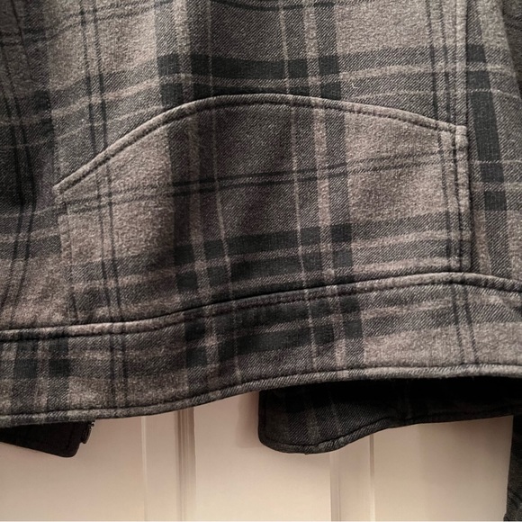 American Eagle Outfitters Grey Plaid Moto Style Zip up Jacket Small - Picture 10 of 10